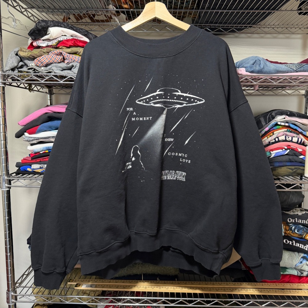 Taylor Swift Sweatshirt 3XL Black The Eras Tour Down Bad UFO Graphic 2023-2024